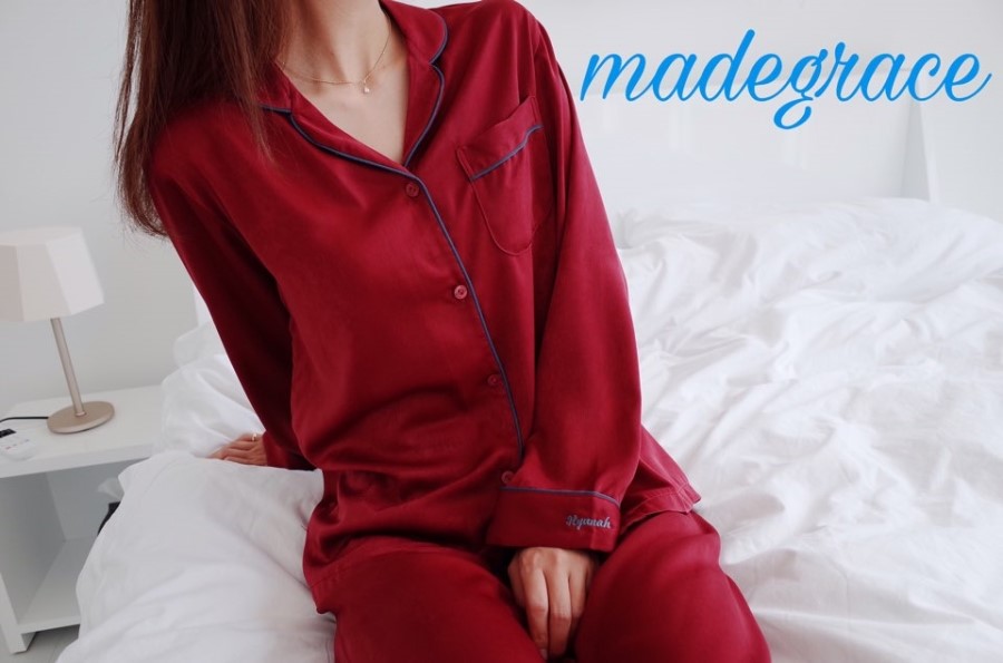 New Wine Silk Pajamas Newlyweds Couple Pajamas Fas