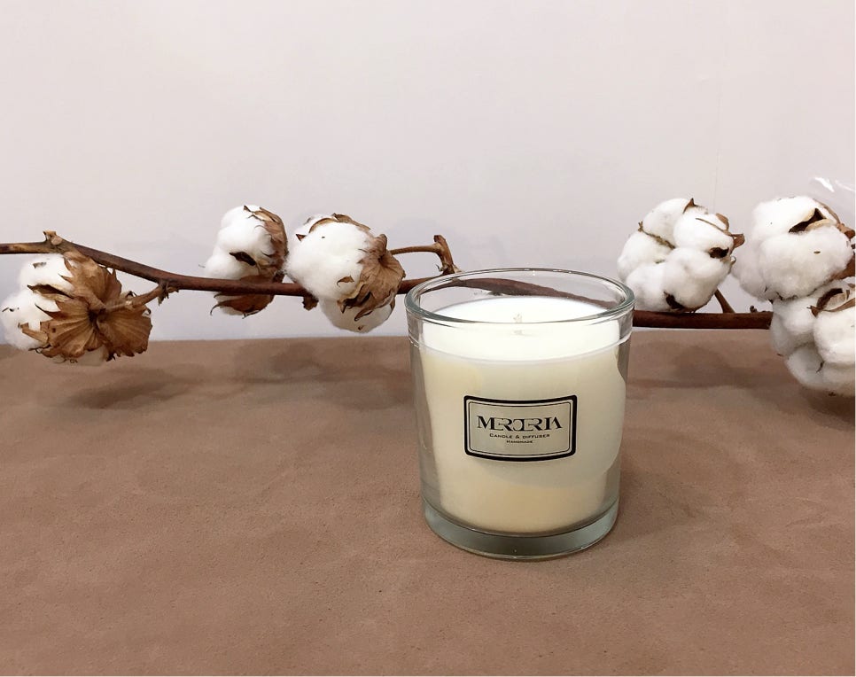 Cotton buns Candle soya, incense, interior accesso